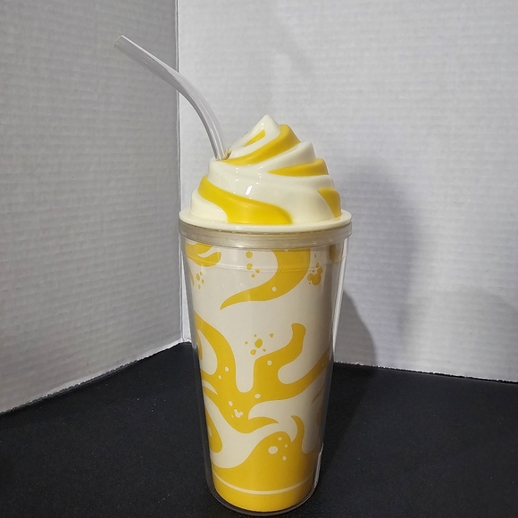 Disney Parks Dole Whip Pineapple Ice Cream 20 Oz Tumbler & Straw READ - Picture 1 of 10